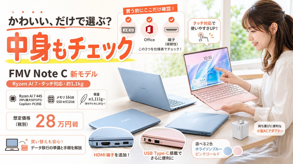 FMV Note C新モデルの変更点と価格｜選ぶ前の見どころ