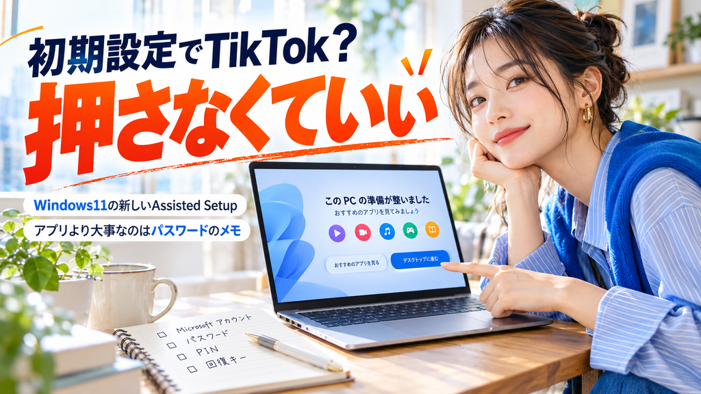 Windows11初期設定のTikTok案内｜入れなくて大丈夫