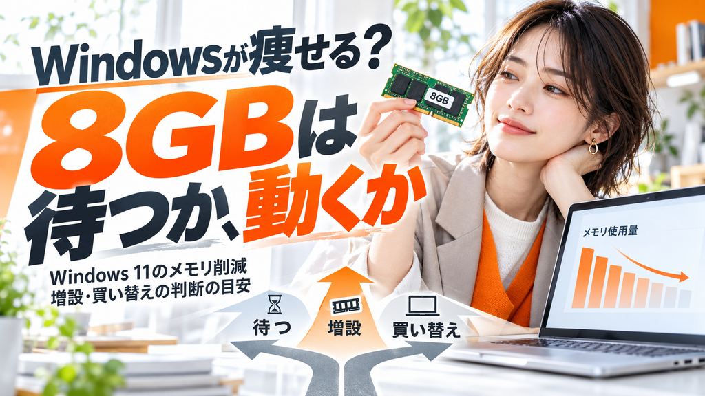 Windows 11 メモリ使用量が減る｜8GBのPCはどうする