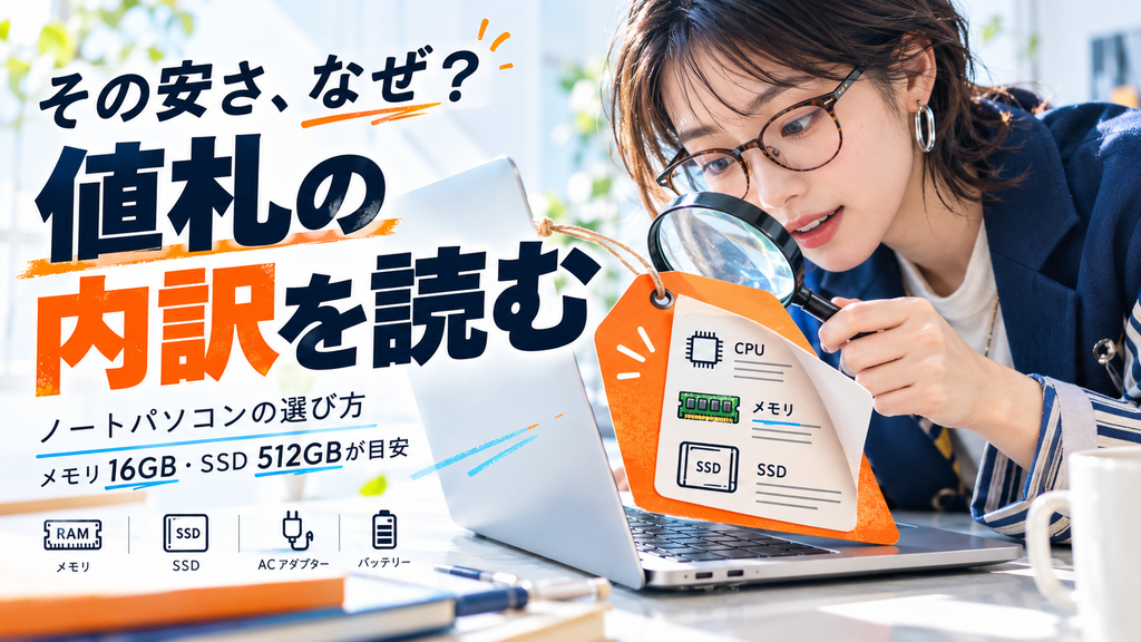 ノートパソコンの選び方|初心者が値札の内訳で後悔しないコツ