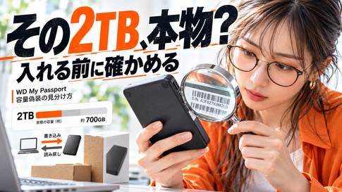 WD My Passport 偽物の見分け方｜容量偽装を防ぐ