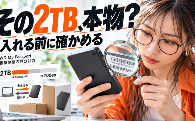 WD My Passport 偽物の見分け方｜容量偽装を防ぐ