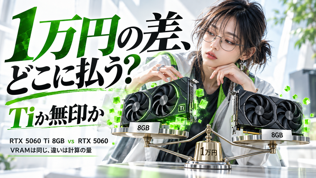 RTX 5060 Ti 8GBとRTX 5060の違いと選び方