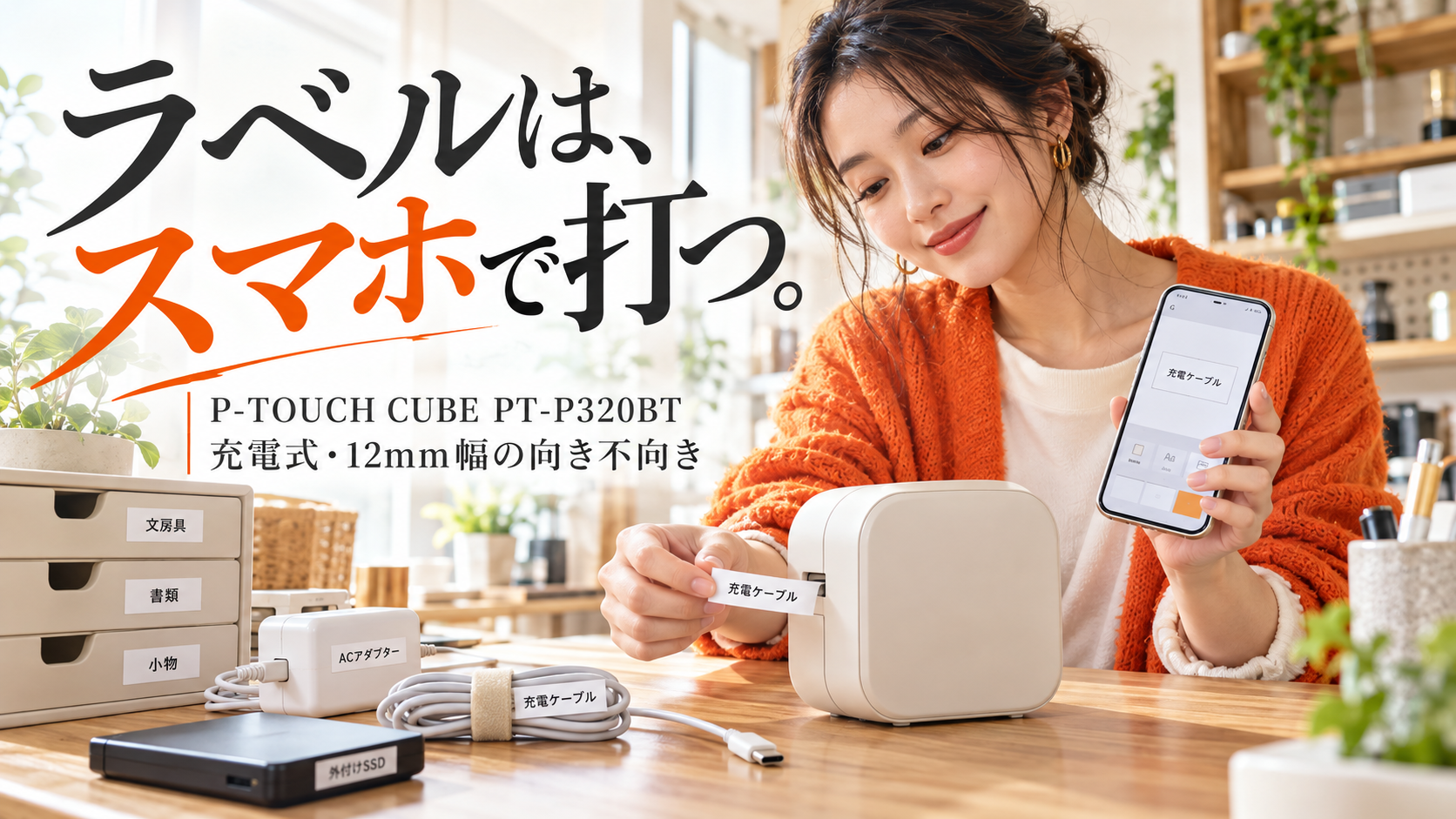 P-TOUCH CUBE PT-P320BT｜スマホ専用は便利か | パソコンサポートPicico