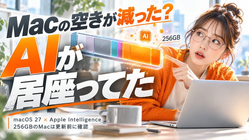 macOS 27 容量が減る原因｜256GBのMacは要確認
