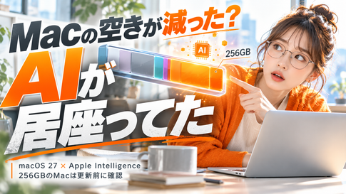 macOS 27 容量が減る原因｜256GBのMacは要確認