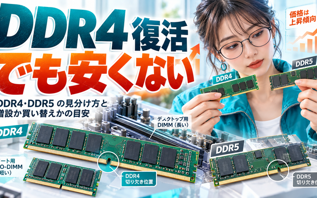 DDR4メモリ復活でも安くない｜古いPCの増設はどう考える