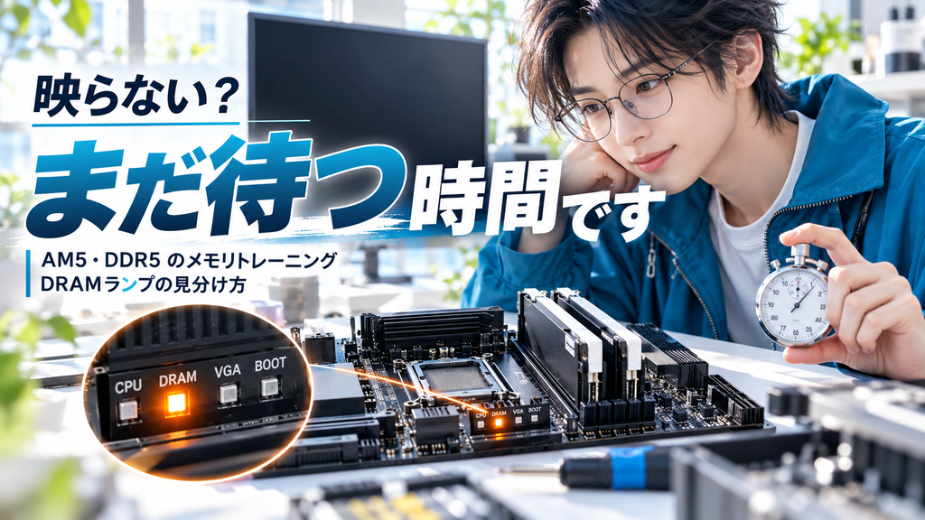 AM5で起動しない|DRAMランプ点灯は待つか切るかの見分け方