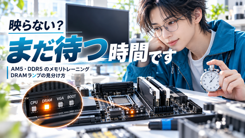 AM5で起動しない｜DRAMランプ点灯は待つか切るかの見分け方