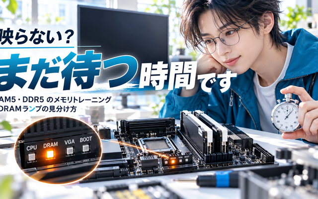 AM5で起動しない｜DRAMランプ点灯は待つか切るかの見分け方