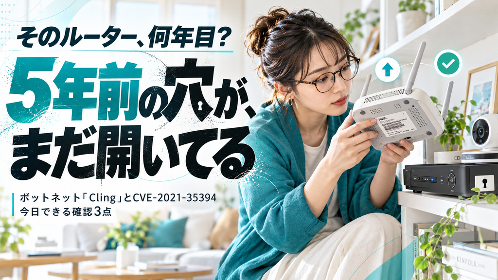ルーターの脆弱性を狙うCling｜古い機器で確かめる3点