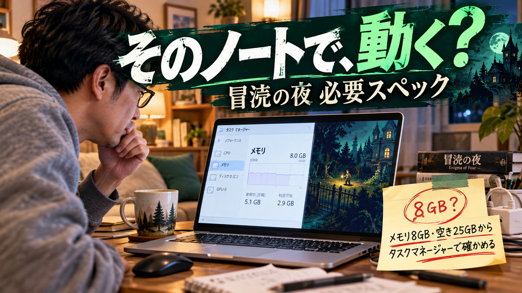 冒涜の夜 必要スペック|今のPCで遊べるか確かめる
