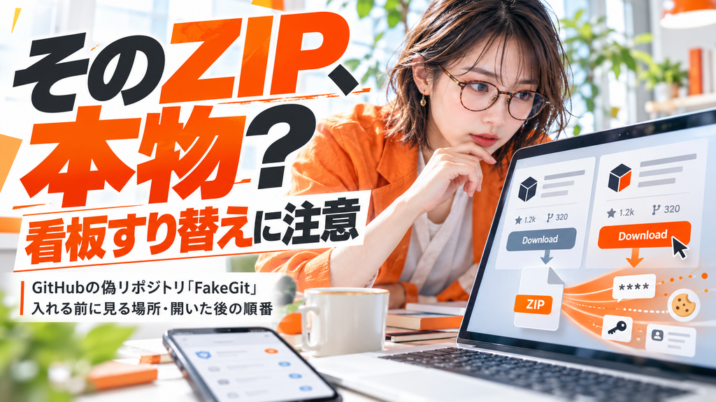 FakeGit|GitHubの偽リポジトリでZIPを開く前に