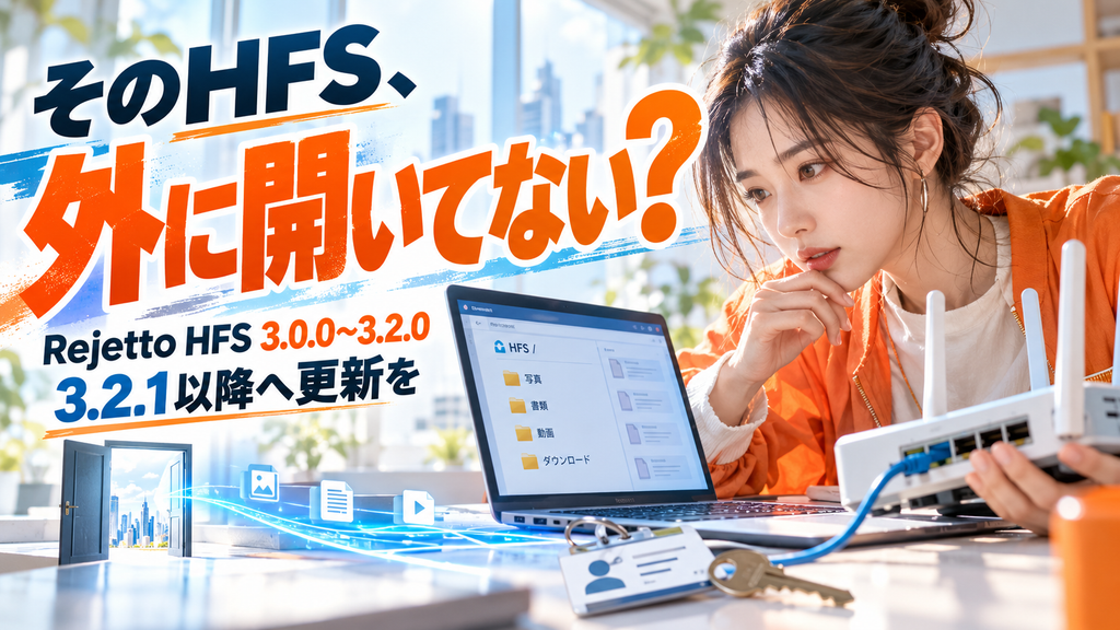Rejetto HFS 脆弱性|3.2.0以前は今すぐ更新を