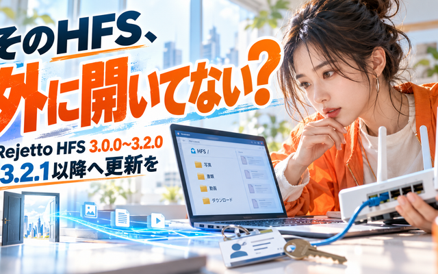 Rejetto HFS 脆弱性｜3.2.0以前は今すぐ更新を